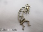 VINTAGE ZUNI INDIAN KOKOPELLI FLUTE PRIEST PIN ROCK ART BROOCH STERLING 2.5" — photo 2