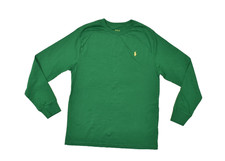 Polo Ralph Lauren Boy's Size L 14-16 Long Sleeve Green T Shirt Pony Cotton