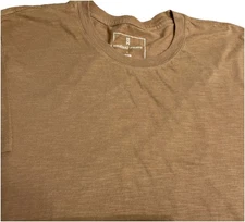 Mutual Weave Size Large T Shirt Brown Tan Patterned Short Sleeve Soft Cotton