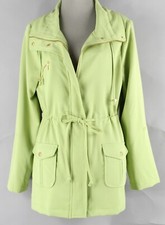 Kelly & Diane Sz 10 Lime Gold Tab Sleeve Zip Snap Poly Rayon Spandex Jacket 237p