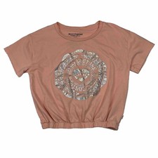 Juicy Couture Kids Girls Pink T-Shirt Glitter Logo Size M 8/10