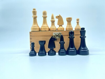 Chess Set German Bundesform Full Wooden Pieces 32 With Box Vintage Game 1970s 