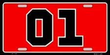 Dukes Of Hazard 01 Red Novelty License Plate Tag
