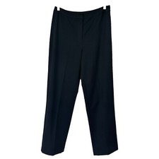 Talbots Straight Leg High Rise Stretch Pants Womens 10 Black Classic Preppy