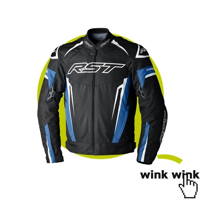 RST Tractech Evo 5 CE Men's Textile Motorcycle Motorbike Jacket - Blue/Black/Whi