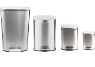 Jolie Max Stainless Steel Pedal Bin Soft Close Waste Bin 5L 12L 30L 50L Kitchen