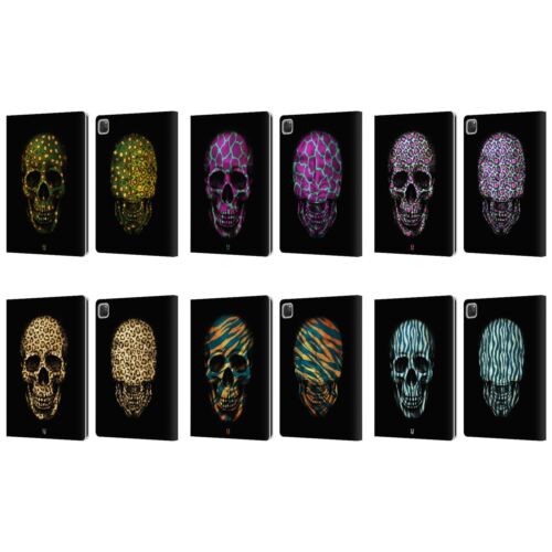 HEAD CASE DESIGNS SKULLS IN ANIMAL PRINTS LEATHER BOOK CASE FOR APPLE iPAD - Picture 1 of 12
