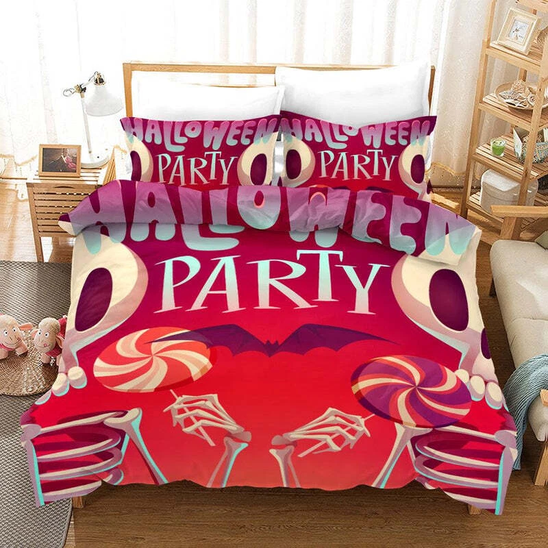 3D Halloween Pumpkin Demon Bedding Set Duvet Cover and Pillowcases