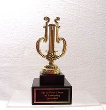 METAL MUSIC TROPHY MUSIC MUSIC MUSIC LYRE 1 FREE LETTERING