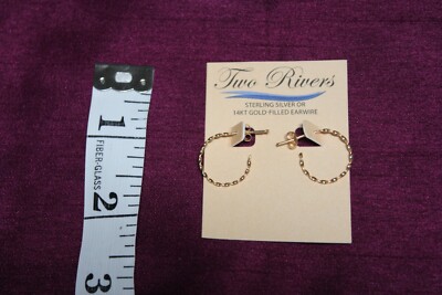 Marvelous Two Rivers Gold Twisted Hoop Earrings!