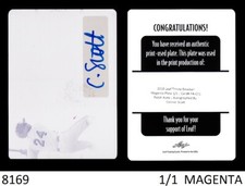 2018 LEAF TRINITY MEGENTA PRINT PLATE PATCH AUTO CONNOR SCOTT PIRATES 1/1