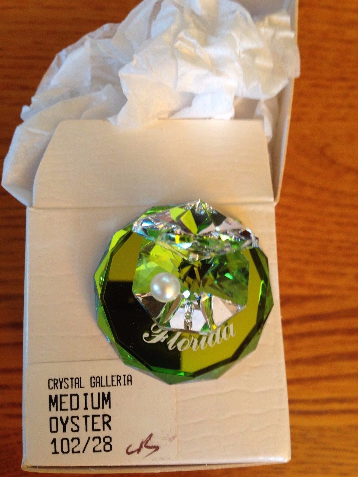 Crystal Galleria Crystal Oyster w/ Pearl Figurine Titled "Florida" eBay