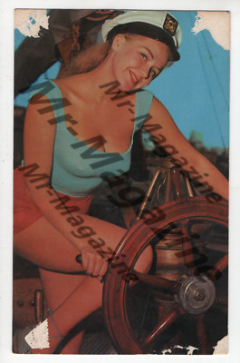 Redhead Sailor 5''x3'' Vintage Postcard Sexy Cheesecake Risqué Pinup PQ-85