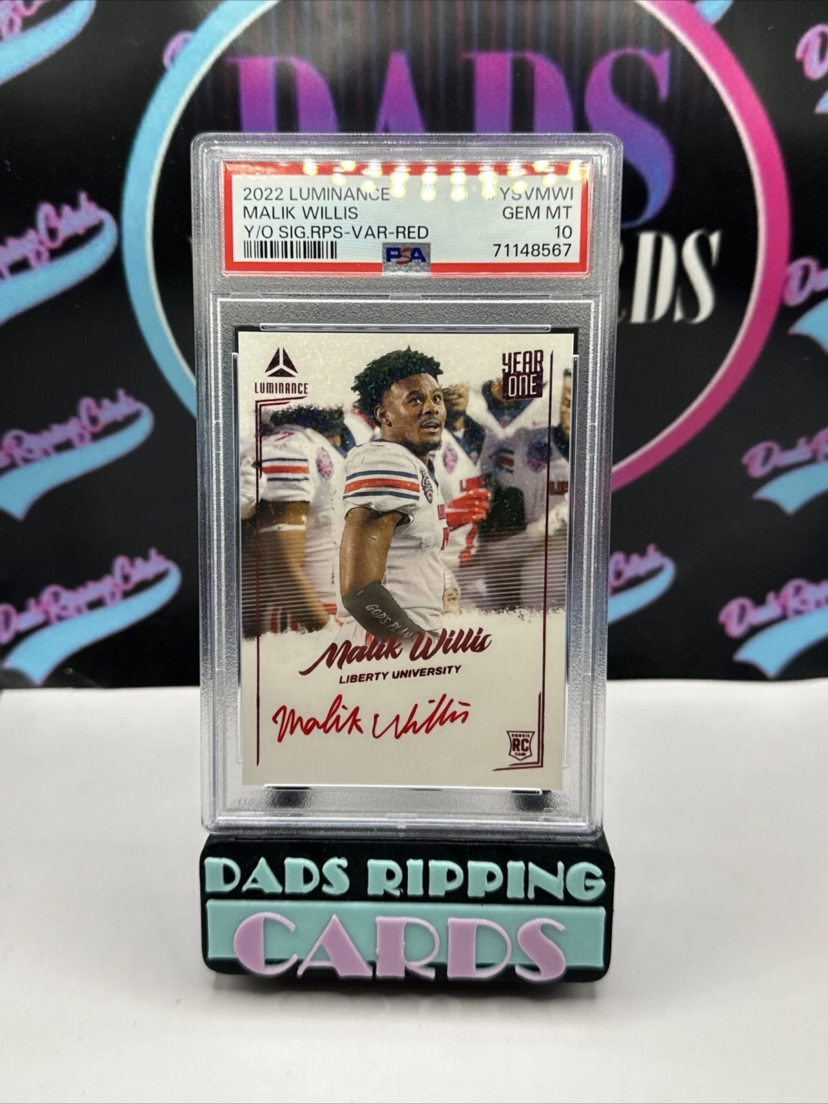 Malik Willis Panini Luminance Year One Signatures Rps #YSVMWI Variation-Red