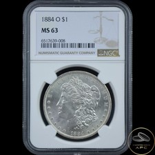 1884 O Morgan Silver Dollar NGC MS63