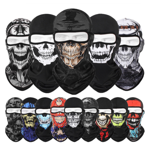 UV Protection Balaclava Ghost Printed Tactical Skull Full Face Mask Ski Sun Hood - Picture 1 of 63