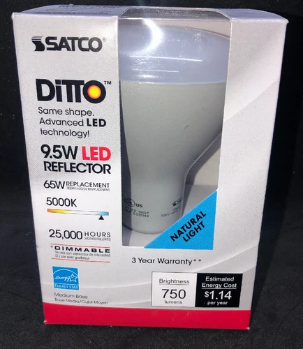 Satco Ditto BR30 Medium Dimmable LED Floodlight Light Bulb 65W - Picture 1 of 2