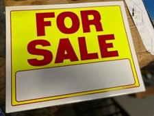 Large FOR SALE 14 " x 11 " sign RED N YELLOW NEW READY TO USE