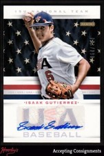2013 USA Baseball 15U National Team Signatures  Isaak Gutierrez 060/299 AUTO RC