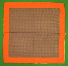 Silk Foulard Pocket Square w/ Multicolour Piping