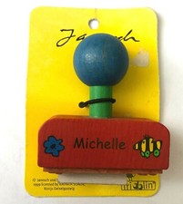 Stempel Namensstempel Blume+Tigerente Name Michelle Holzstempel