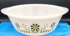 Vintage Rare Glasbake 1 1/2 Qt Green Daisy Round Casserole Baking Dish #J2600