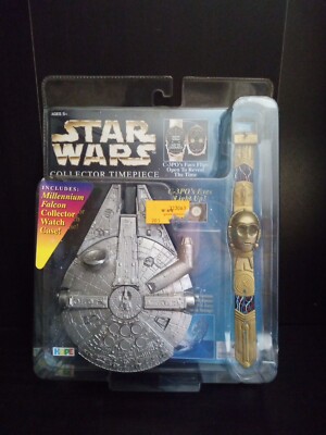 1996 Star Wars C-3PO Collector Timepiece Watch & Millennium Falcon Case NEW