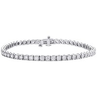 "14K WeißGold Rund Diamant 3,50Mm Krappenfassung Tennisarmband 7,50\" | 5,15 Ct"