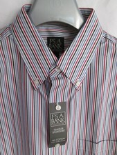 NWT Men's JOS A BANK Traveler Sport Shirt Striped Casual Dress Shirt Size L