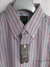 NWT Men's JOS A BANK Traveler Sport Shirt Striped Casual Dress Shirt Size L