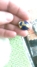 Chanel Button Metal 18 mm oval navy/ gold beetle scabie made in France