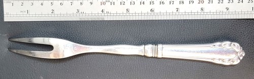Georg Jensen Silver Large Meat Fork 2 Tines- Lily of the Valley Sterling Silver - Picture 3 of 5