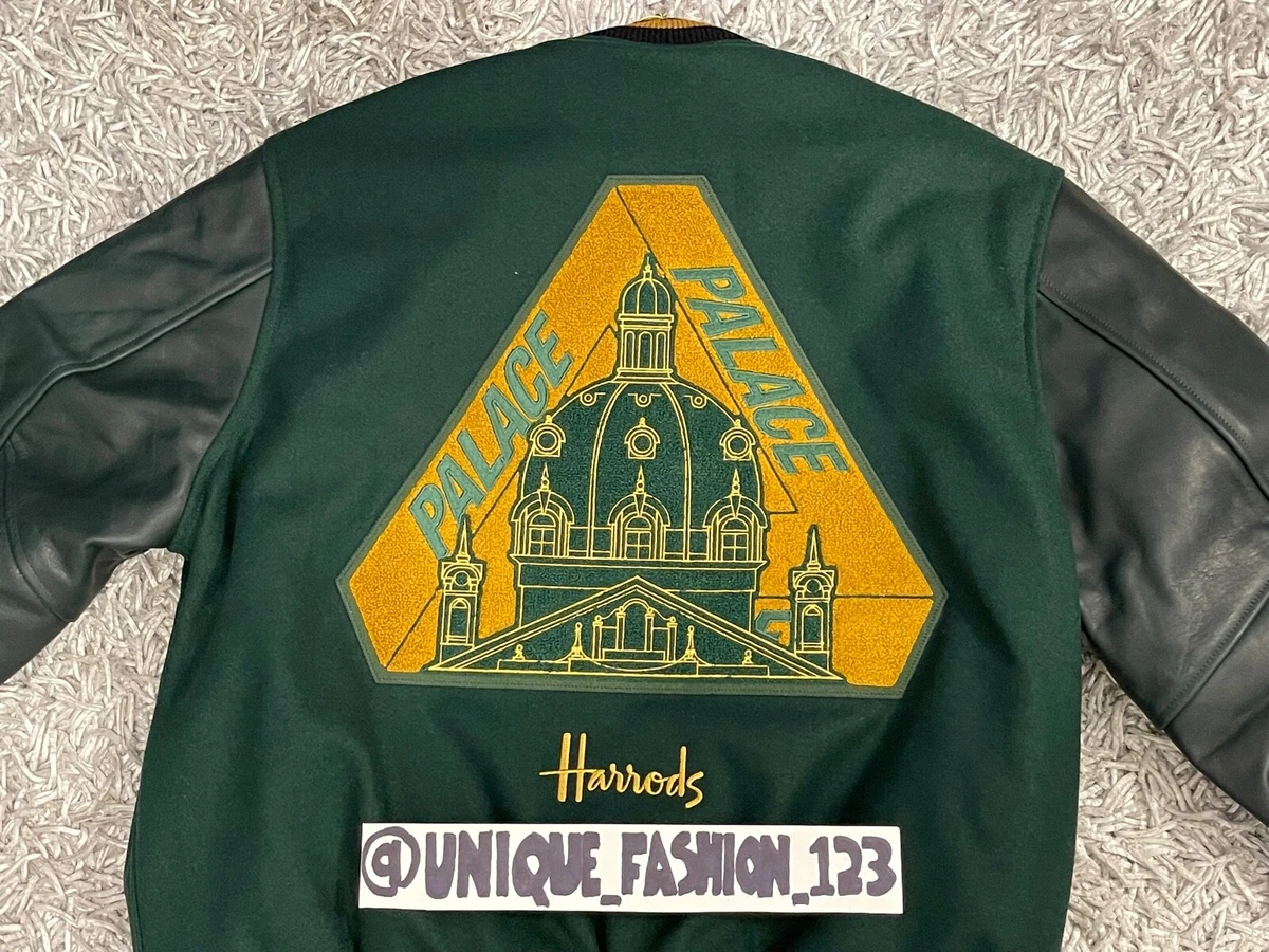 PALACE SKATEBOARDS X HARRODS GOLDEN BEAR VARSITY JACKET X-LARGE XL  
