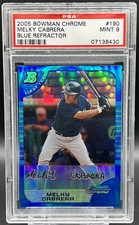 2005 BC 1st Year Melky Cabrera 25/150 PSA 9 *Low Pop* Yankees Blue Refractor RC
