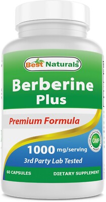 Best Naturals Berberine Plus 1000 mg 60 Capsules - Healthy Cholesterol