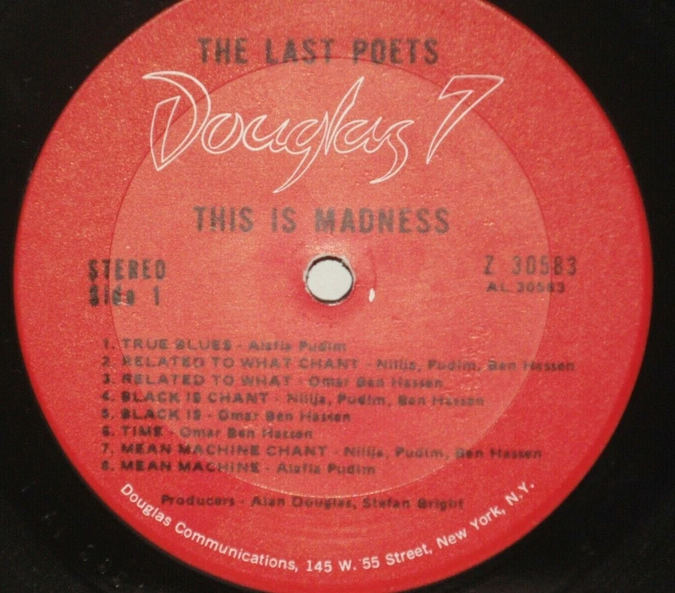 THE LAST POETS This Is Madness LP VG+ Vinyl Plays Well 1971 Douglas 7 Z30583 - Image 3 of 4