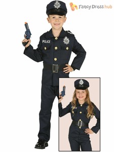 Childs Police Costume Boys Girls PC Constable Cop Uniform Fancy Dress Book Week