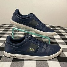Lacoste Men's Chaymon Lace Up Leather Sneakers Shoes Size 12 Blue