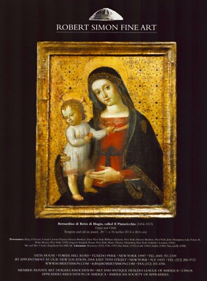 BERNARDINO di BETTO di BIAGIO Art Gallery ~ Virgin and Child VTG PRINT AD ~ 2005