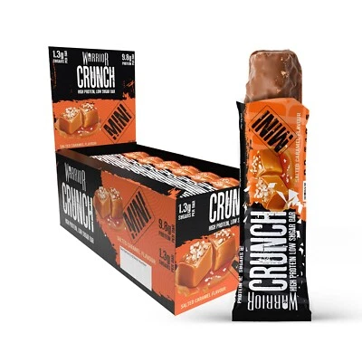 BBE MAR25 -Protein Bar Snacksize Box 24 x 32g Warrior Crunch Mini Salted Caramel