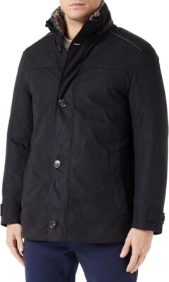 bugatti Herren Winterjacke / Winter Parka Premium Suede - Größe L (26) 100% NEU
