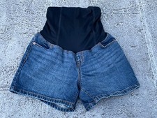 Ingrid  Isabel Women Shorts Maternity Midi Crossover Shorts Blue Denim Size 2