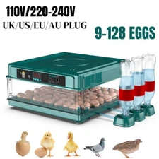 220V/110V Automatic Egg Incubator 9-128 Eggs Digital Poultry Hatcher Machine