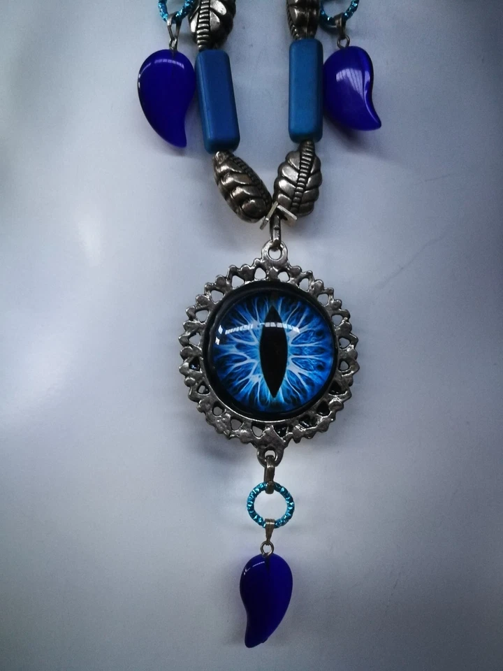 Turkish Blue Eye Good Luck Pendant Evil Eye Protection Talisman Amulet Necklace - Image 3 of 4