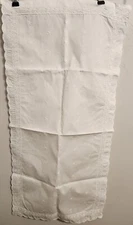 Vintage 30"x14" White Embroidered Table Runner Scalloped Edge Excellent Cond.