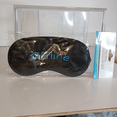 Black Single Sleep Eye Mask  ''Offline''  Masque pour les yeux.   (B3)