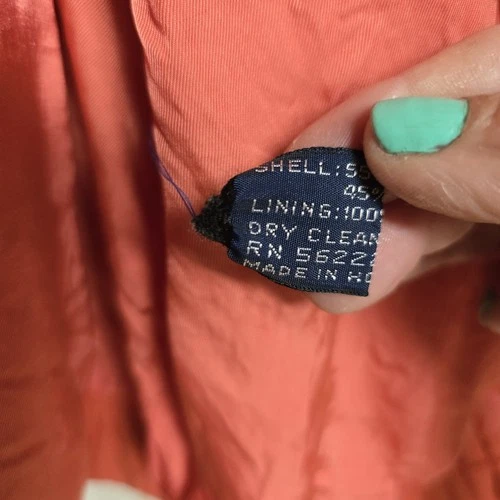 Vintage Givenchy Gentleman Jacket Mens 44 Coral Orange Full Zip Hong Kong Read image 5