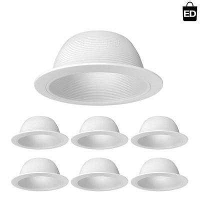 6-Pack Recessed Can Light Trim Covers - 6'' High Density Metal with Modern Design