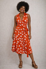 DVF Diane von Furstenberg x Target Ginkgo Cherry Tomato Midi Wrap Dress / SZ XXL