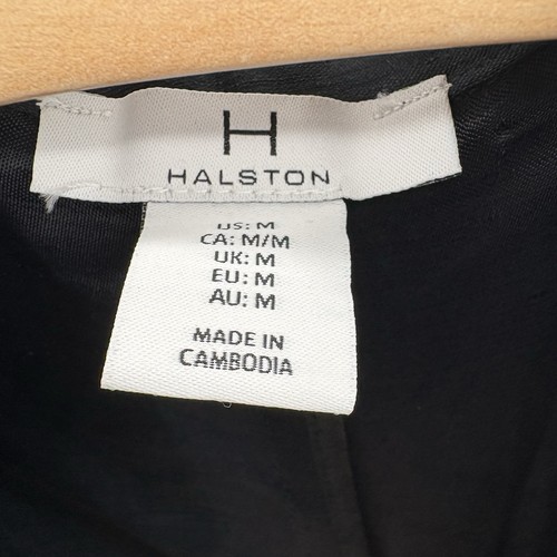 Halston Linen/Cotton One button Blazer Navy Midnight Blue Womans Size Medium - Picture 4 of 8